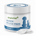 Dose simpleVet Augenpflege Pads mit Aloe Vera und Kamillenblüte für Hunde und Katzen, 100 Stück