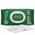Grüne Packung simpleVet Pet Wipes, unparfümiert, 100 Tücher, mit wiederverschließbarem Deckel